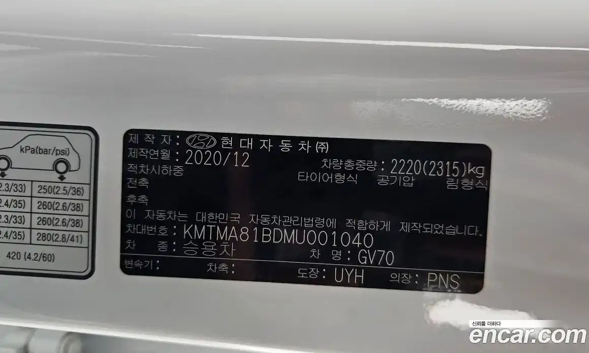 Genesis GV70 2021 2.5 гидро в Москве № 1832508, фото 27